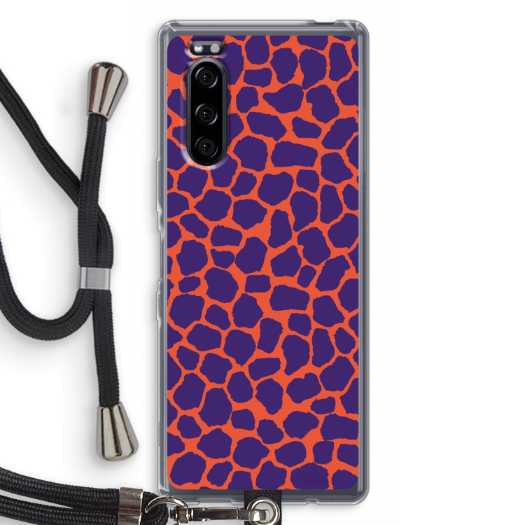 Purple Giraffe: Sony Xperia 5 Transparant Hoesje met koord