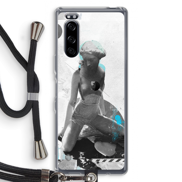 I will not feel a thing: Sony Xperia 5 Transparant Hoesje met koord