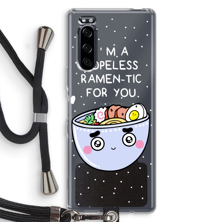 I'm A Hopeless Ramen-Tic For You: Sony Xperia 5 Transparant Hoesje met koord