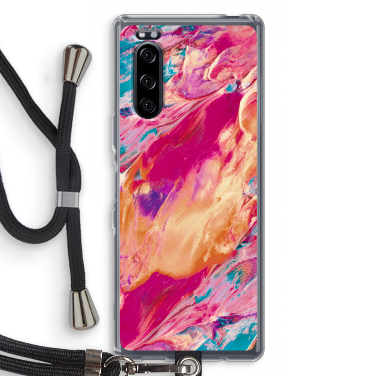 Pastel Echoes: Sony Xperia 5 Transparant Hoesje met koord