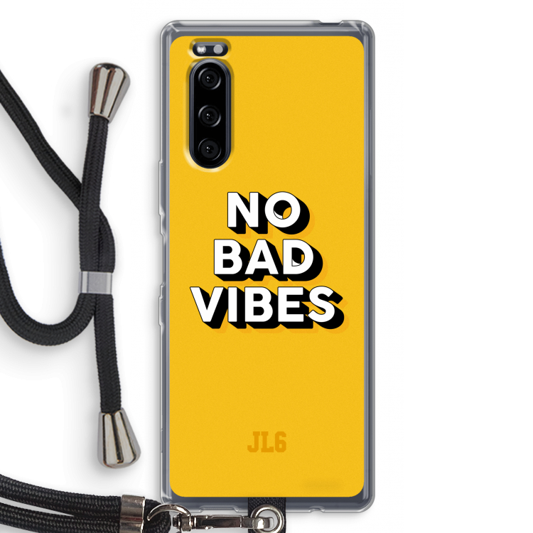 No Bad Vibes: Sony Xperia 5 Transparant Hoesje met koord
