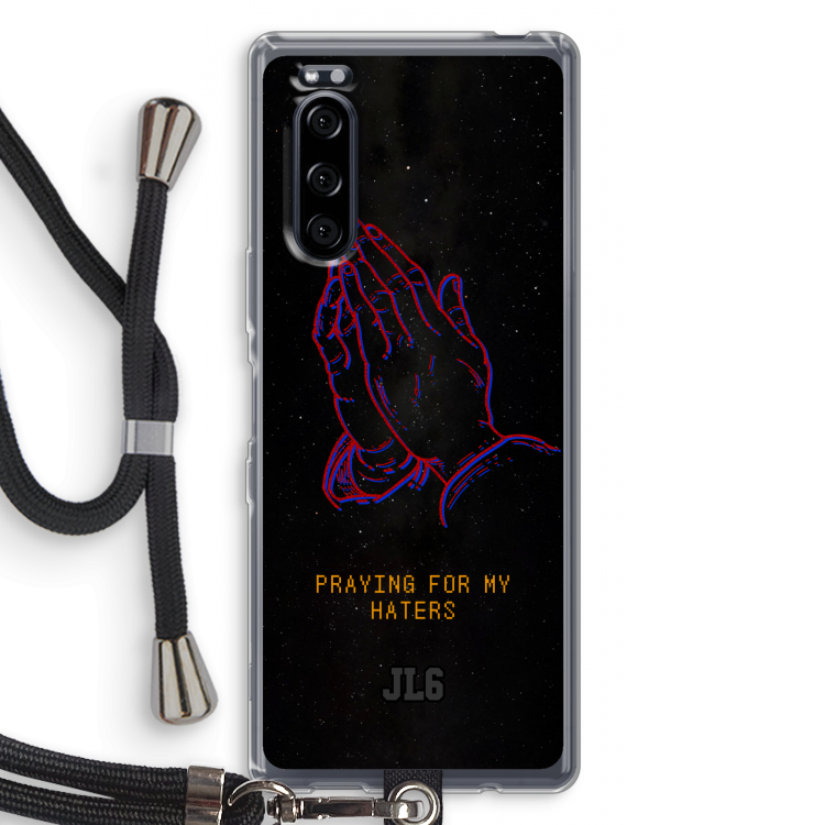 Praying For My Haters: Sony Xperia 5 Transparant Hoesje met koord