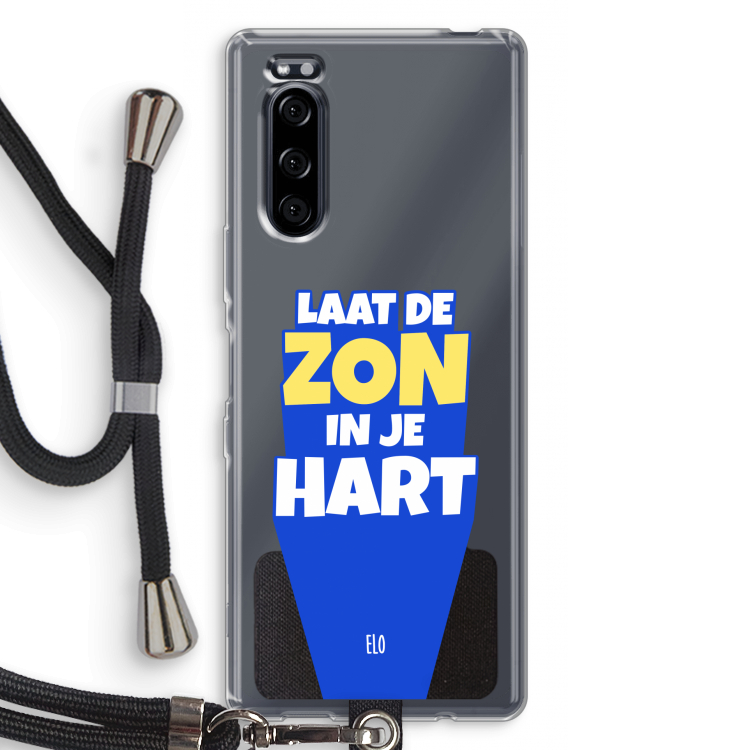 Laat de zon in je hart: Sony Xperia 5 Transparant Hoesje met koord