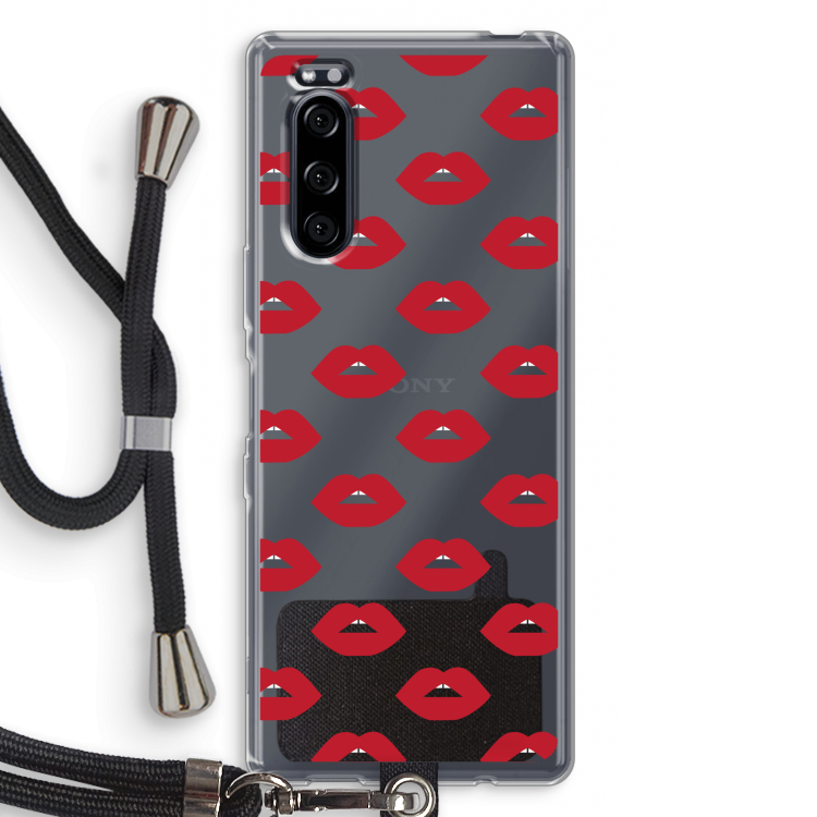 Lips: Sony Xperia 5 Transparant Hoesje met koord