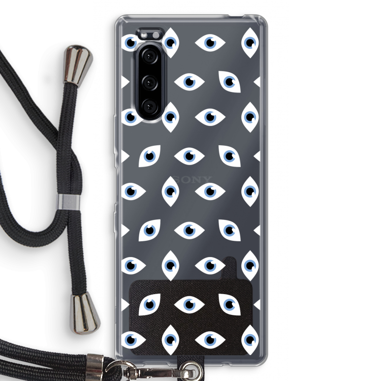 Eyes pattern: Sony Xperia 5 Transparant Hoesje met koord