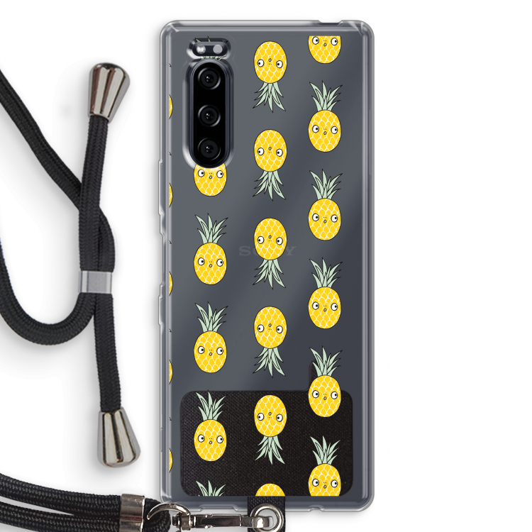 Ananas: Sony Xperia 5 Transparant Hoesje met koord