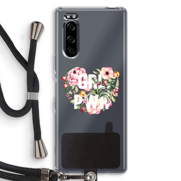 GRL PWR Flower: Sony Xperia 5 Transparant Hoesje met koord