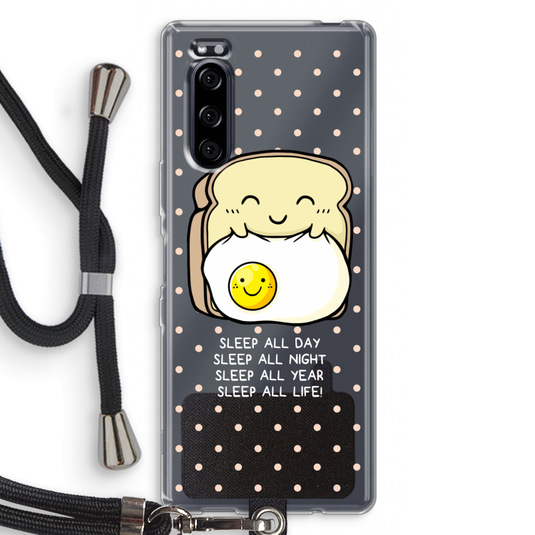 Sleep All Day: Sony Xperia 5 Transparant Hoesje met koord