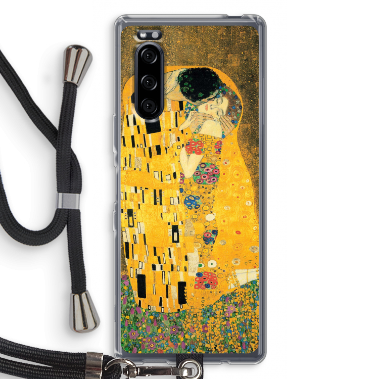 Der Kuss: Sony Xperia 5 Transparant Hoesje met koord