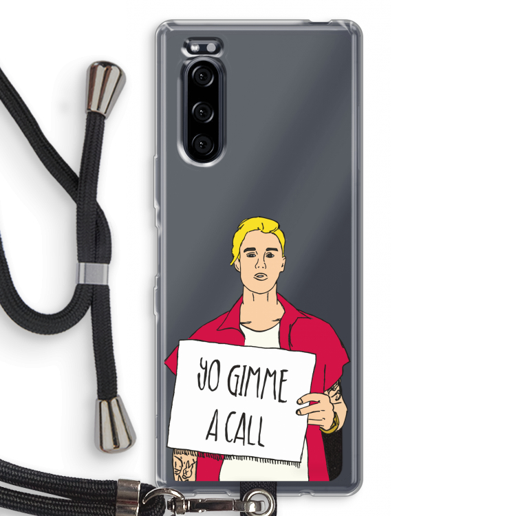 Gimme a call: Sony Xperia 5 Transparant Hoesje met koord