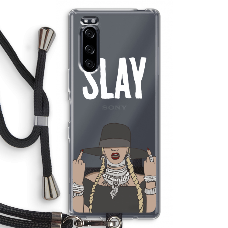 Slay All Day: Sony Xperia 5 Transparant Hoesje met koord