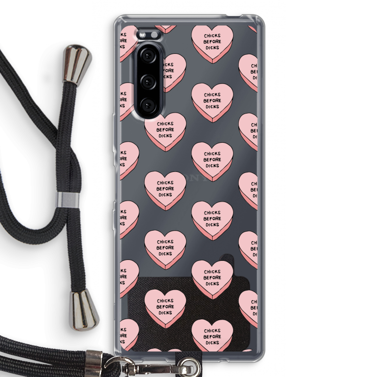 Chicks before dicks: Sony Xperia 5 Transparant Hoesje met koord