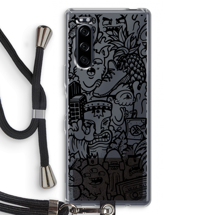 Vexx Black Mixtape: Sony Xperia 5 Transparant Hoesje met koord