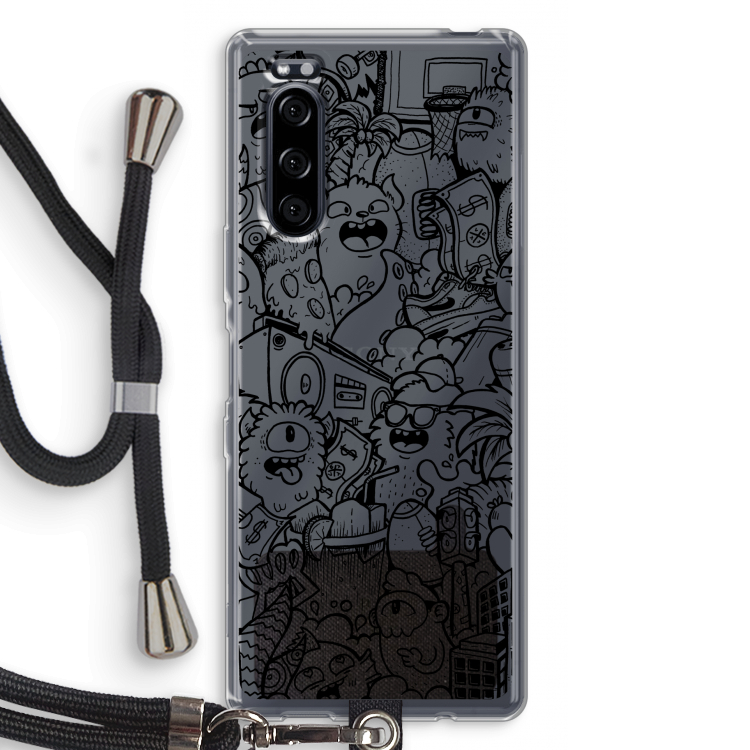 Vexx Black City : Sony Xperia 5 Transparant Hoesje met koord