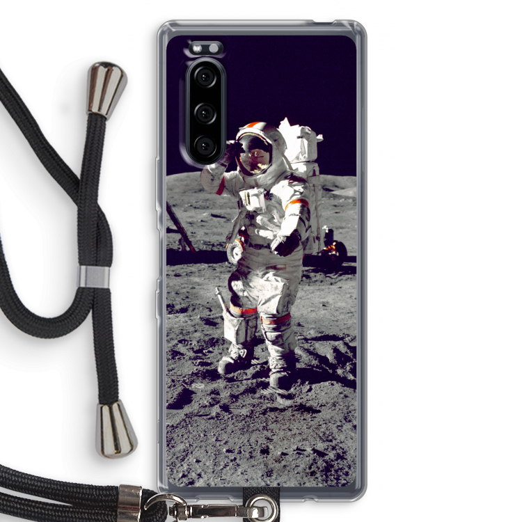 Spaceman: Sony Xperia 5 Transparant Hoesje met koord