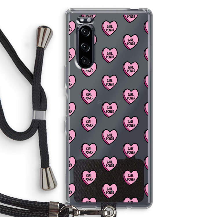 GIRL POWER: Sony Xperia 5 Transparant Hoesje met koord