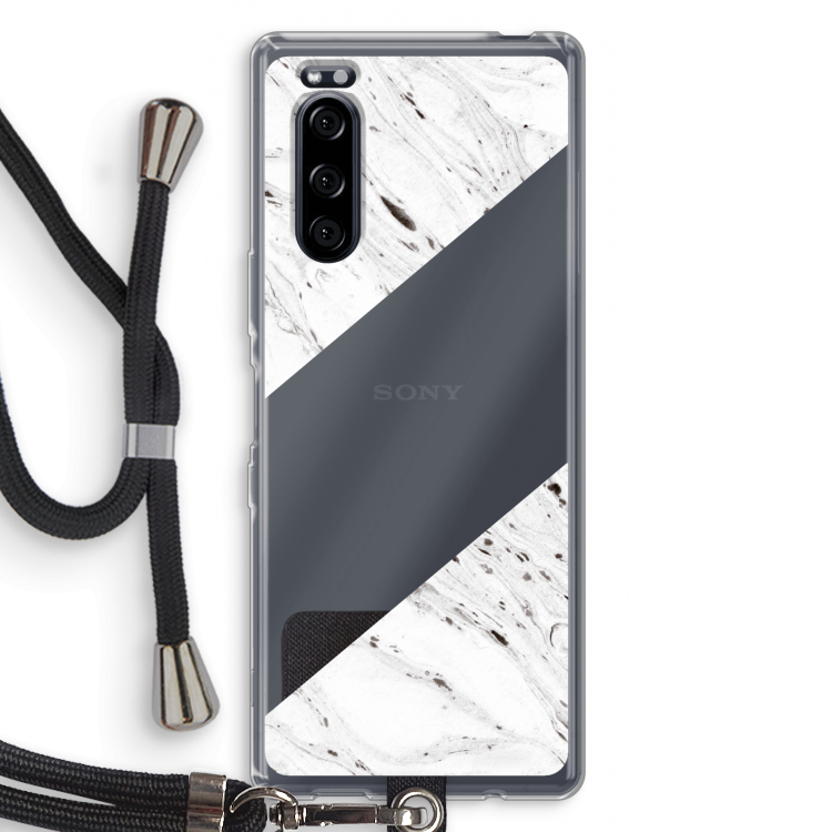 Biggest stripe: Sony Xperia 5 Transparant Hoesje met koord
