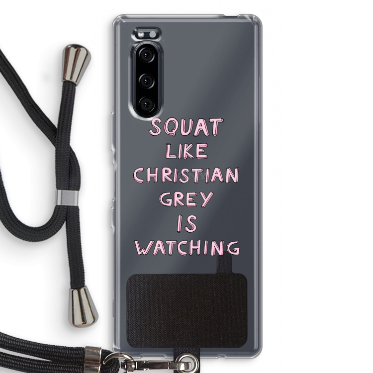 Christian Grey: Sony Xperia 5 Transparant Hoesje met koord