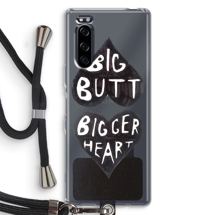 Big butt bigger heart: Sony Xperia 5 Transparant Hoesje met koord