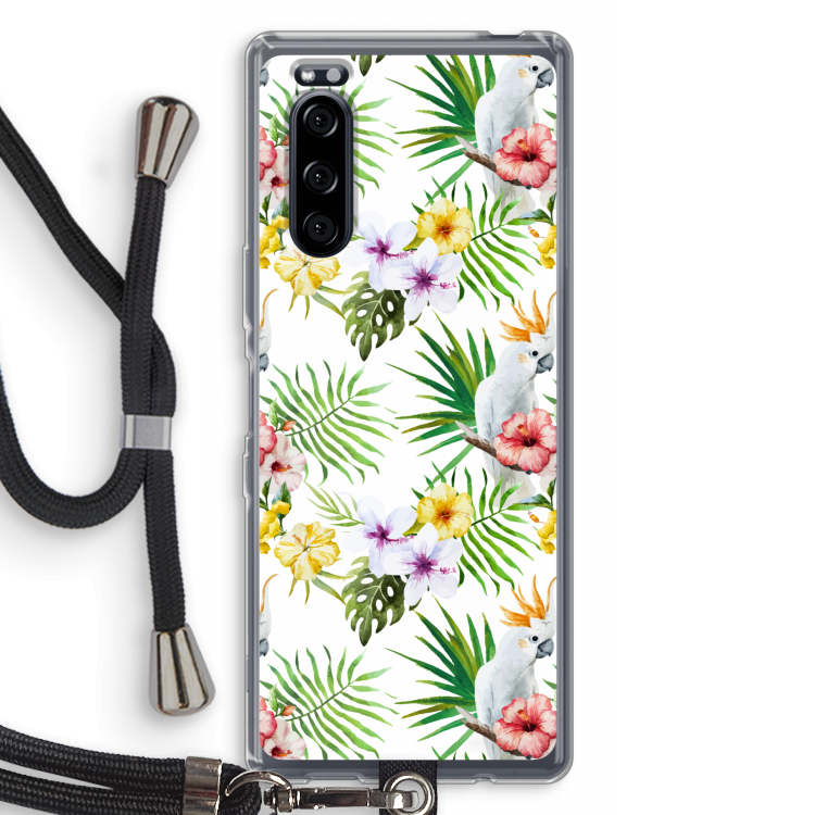 Gele kuif: Sony Xperia 5 Transparant Hoesje met koord