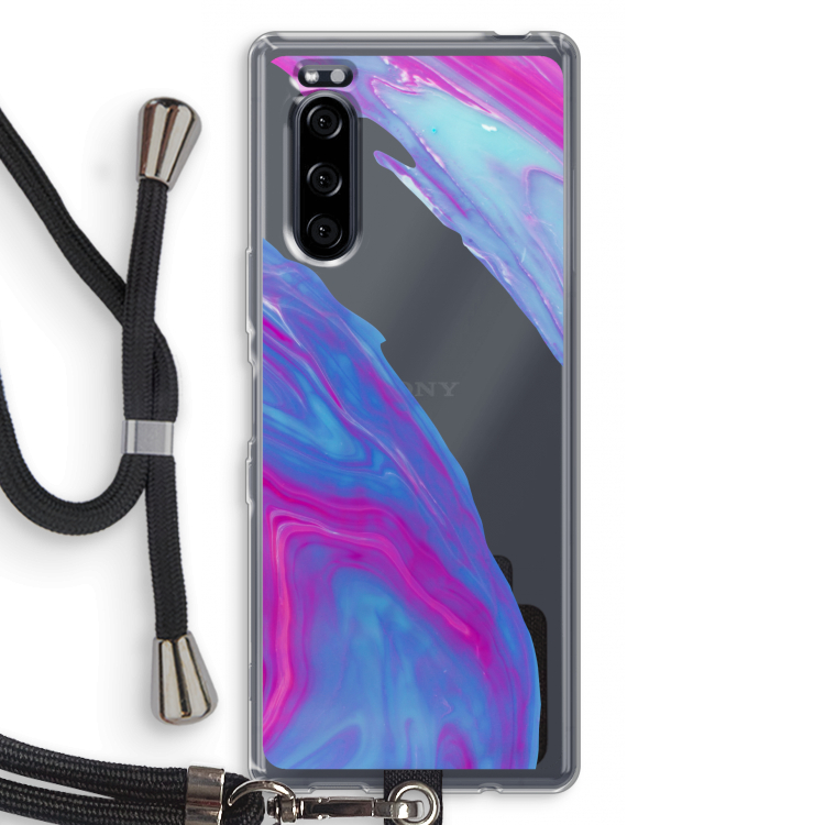 Zweverige regenboog: Sony Xperia 5 Transparant Hoesje met koord