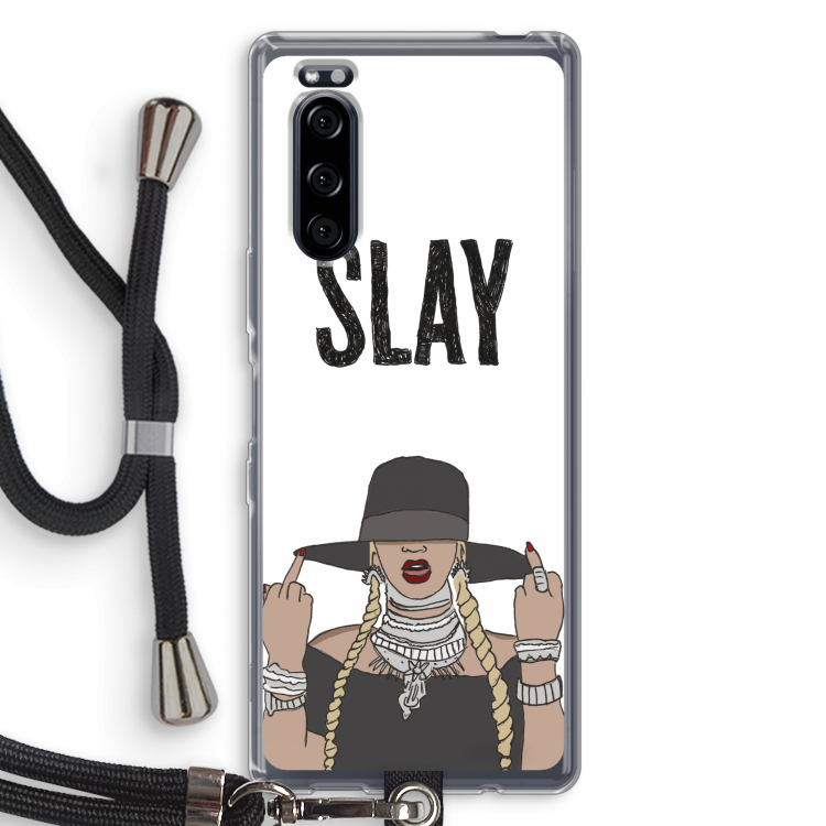 Slay All Day: Sony Xperia 5 Transparant Hoesje met koord