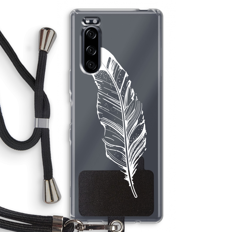 Pluim: Sony Xperia 5 Transparant Hoesje met koord