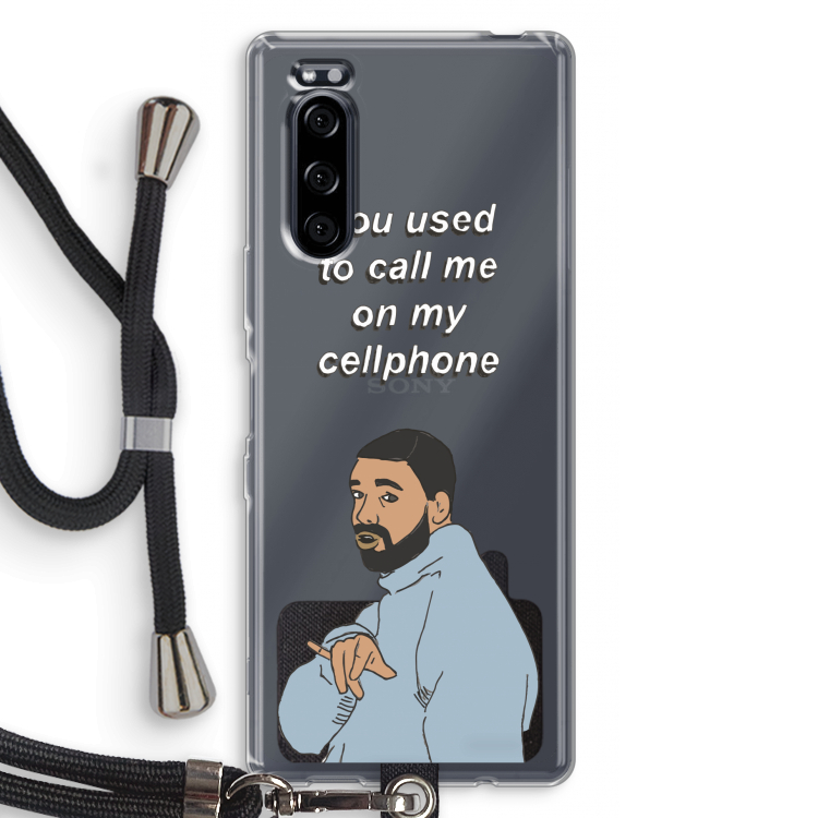 Hotline bling: Sony Xperia 5 Transparant Hoesje met koord