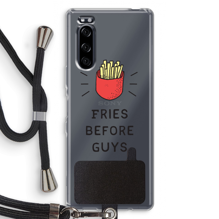 Fries before guys: Sony Xperia 5 Transparant Hoesje met koord