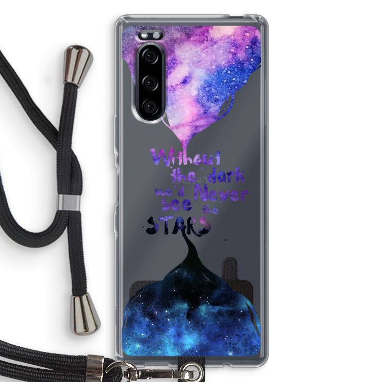 Stars quote: Sony Xperia 5 Transparant Hoesje met koord