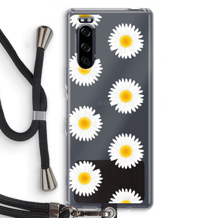 Margrietjes: Sony Xperia 5 Transparant Hoesje met koord