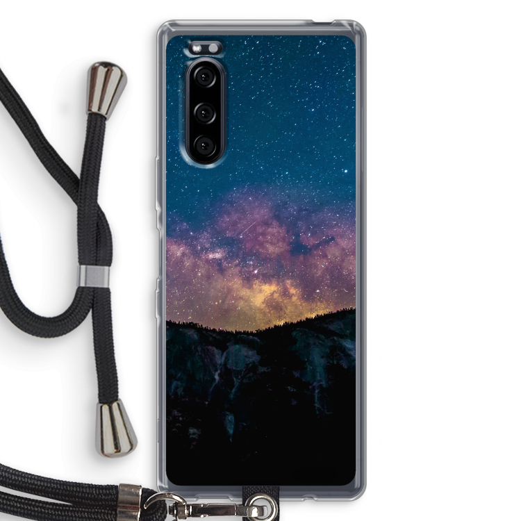 Travel to space: Sony Xperia 5 Transparant Hoesje met koord