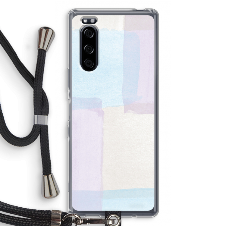 Square pastel: Sony Xperia 5 Transparant Hoesje met koord