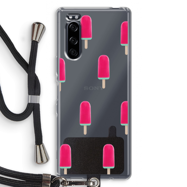 Waterijsje: Sony Xperia 5 Transparant Hoesje met koord