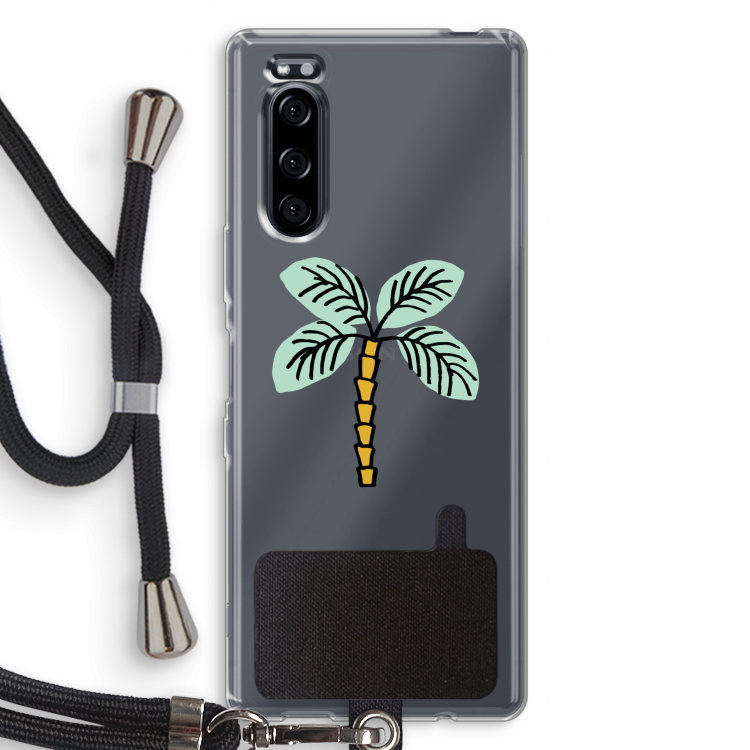 Palmboom: Sony Xperia 5 Transparant Hoesje met koord