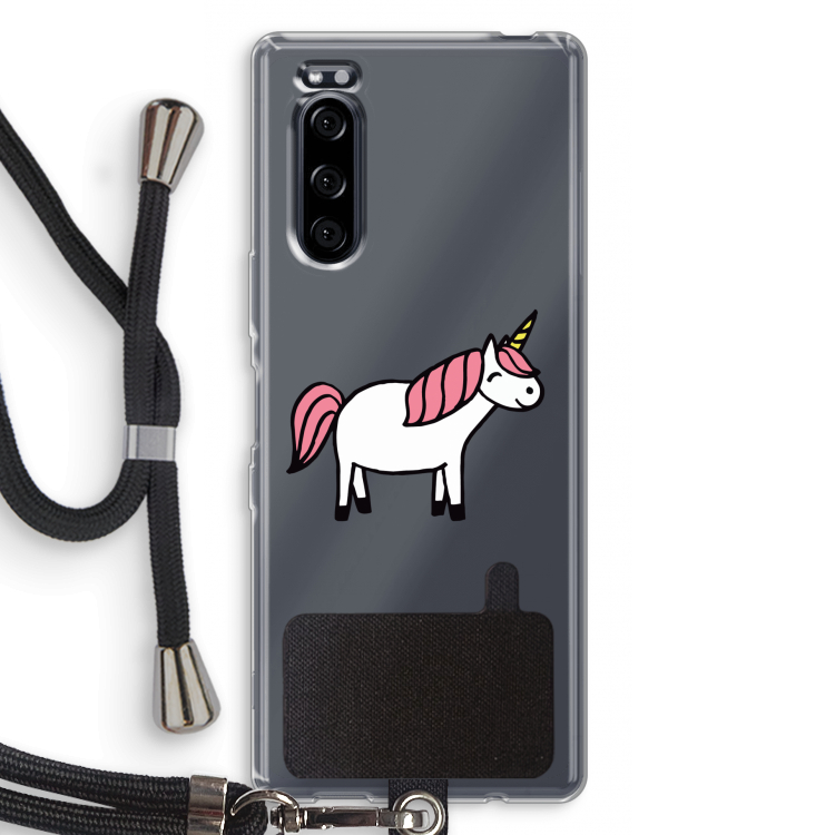 Eenhoorn: Sony Xperia 5 Transparant Hoesje met koord