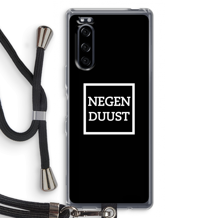 Negenduust black: Sony Xperia 5 Transparant Hoesje met koord