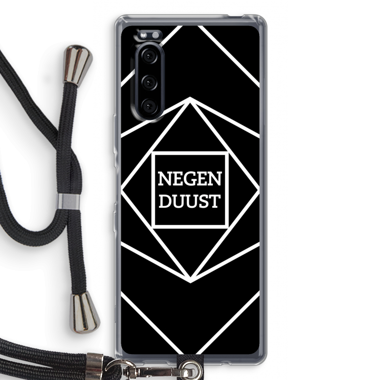 Negenduust geometrisch: Sony Xperia 5 Transparant Hoesje met koord