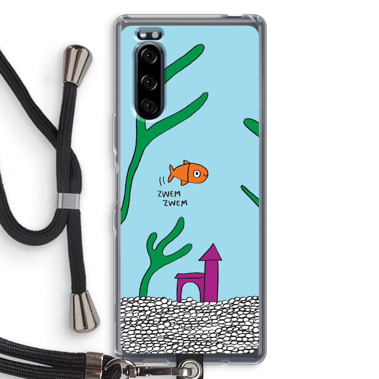 Aquarium: Sony Xperia 5 Transparant Hoesje met koord