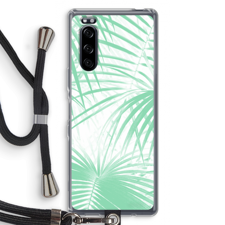 Palmbladeren: Sony Xperia 5 Transparant Hoesje met koord