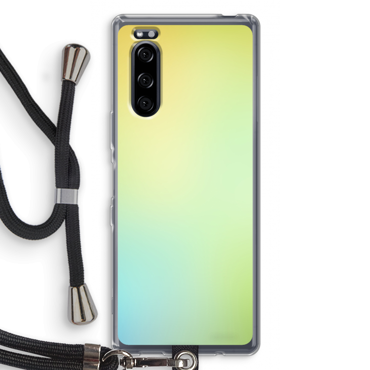 Minty mist pastel: Sony Xperia 5 Transparant Hoesje met koord