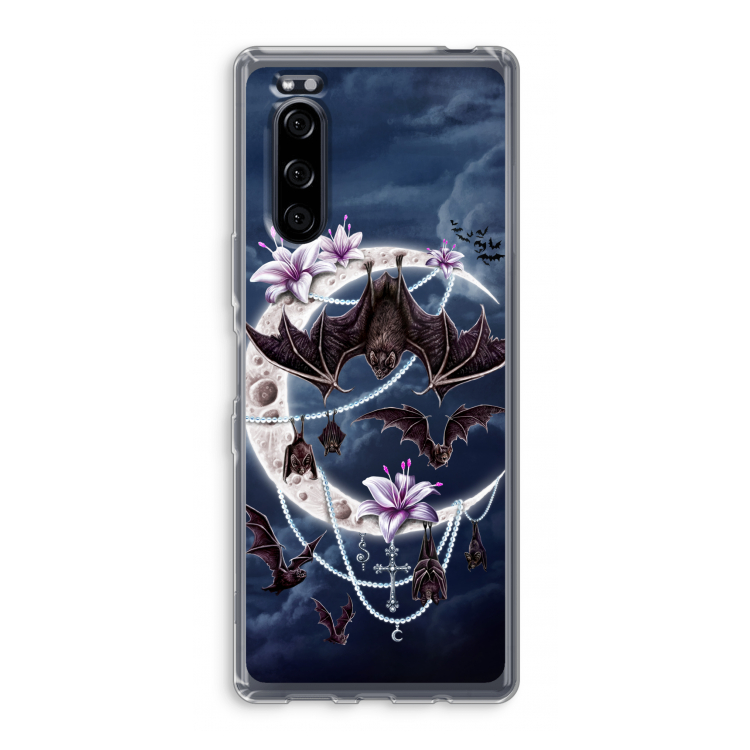 Vleermuizen Maan: Sony Xperia 5 Transparant Hoesje