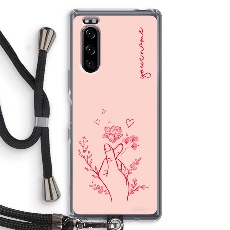 Giving Flowers: Sony Xperia 5 Transparant Hoesje met koord