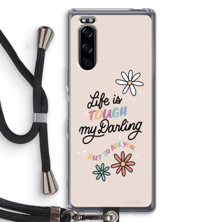 Tough Life: Sony Xperia 5 Transparant Hoesje met koord