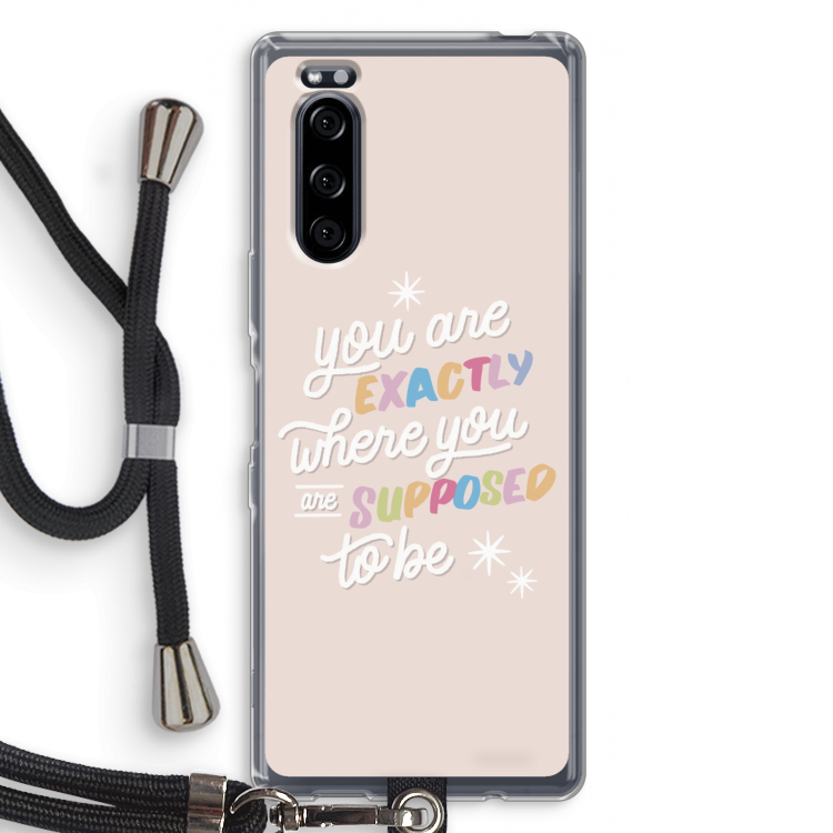 Right Place: Sony Xperia 5 Transparant Hoesje met koord