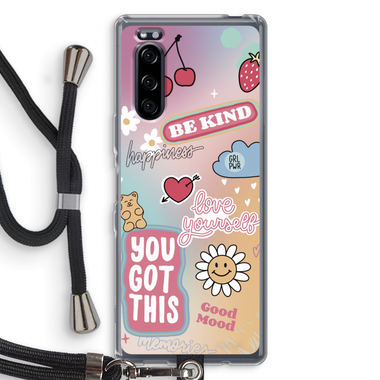 Positivity: Sony Xperia 5 Transparant Hoesje met koord