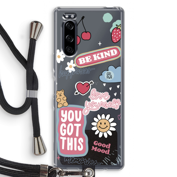 Positivity: Sony Xperia 5 Transparant Hoesje met koord