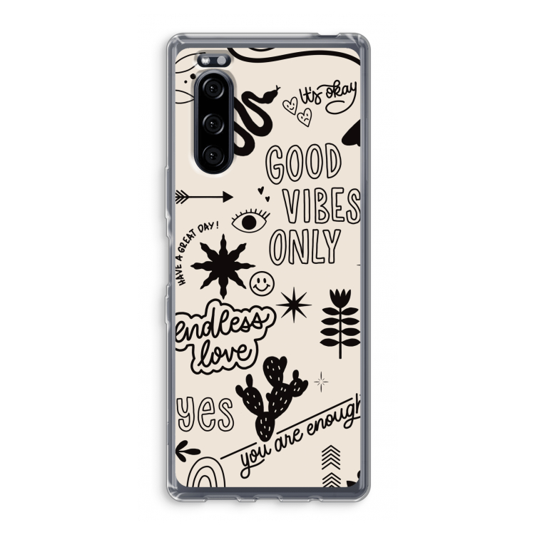Good vibes: Sony Xperia 5 Transparant Hoesje