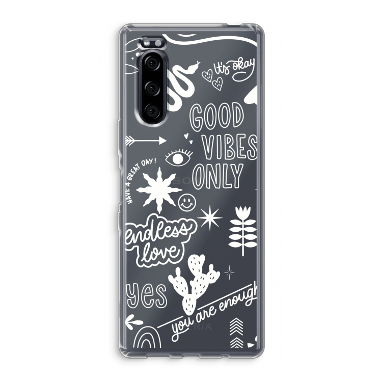 Good vibes: Sony Xperia 5 Transparant Hoesje