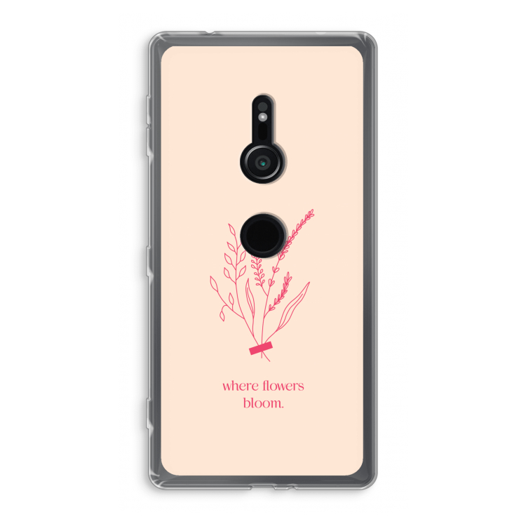 Where flowers bloom: Sony Xperia XZ2 Transparant Hoesje